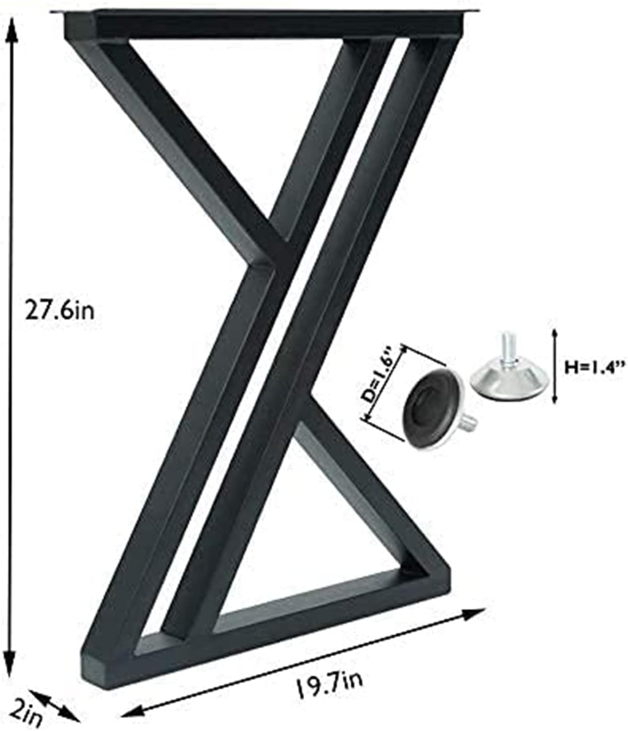 Trapezoid Desktop Legs 28" Tall