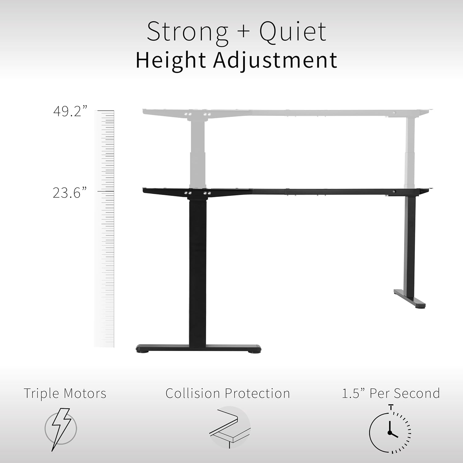 Electric Raise/Lower L-Shape Desktop Base