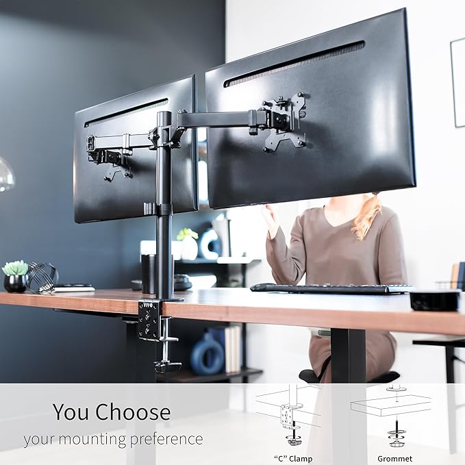 Dual Monitor Heavy Duty Adjustable Mount