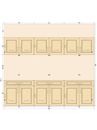 #2 Triple Base + Upper Cabinet Set