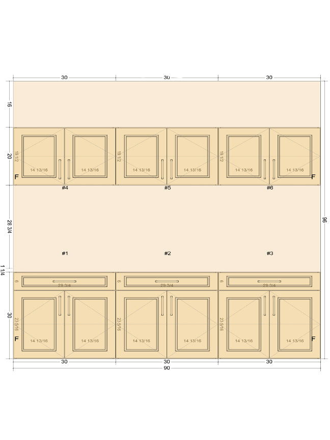 #2 Triple Base + Upper Cabinet Set