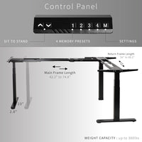 Electric Raise/Lower L-Shape Desktop Base