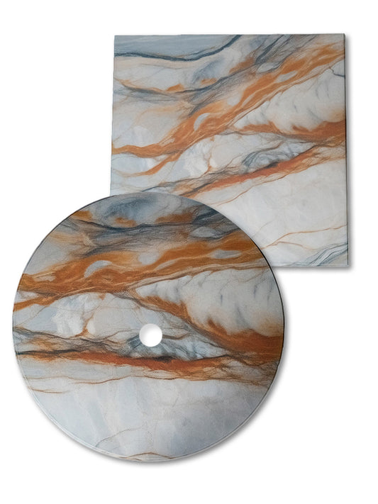 Orange Marble Streak Table Tops