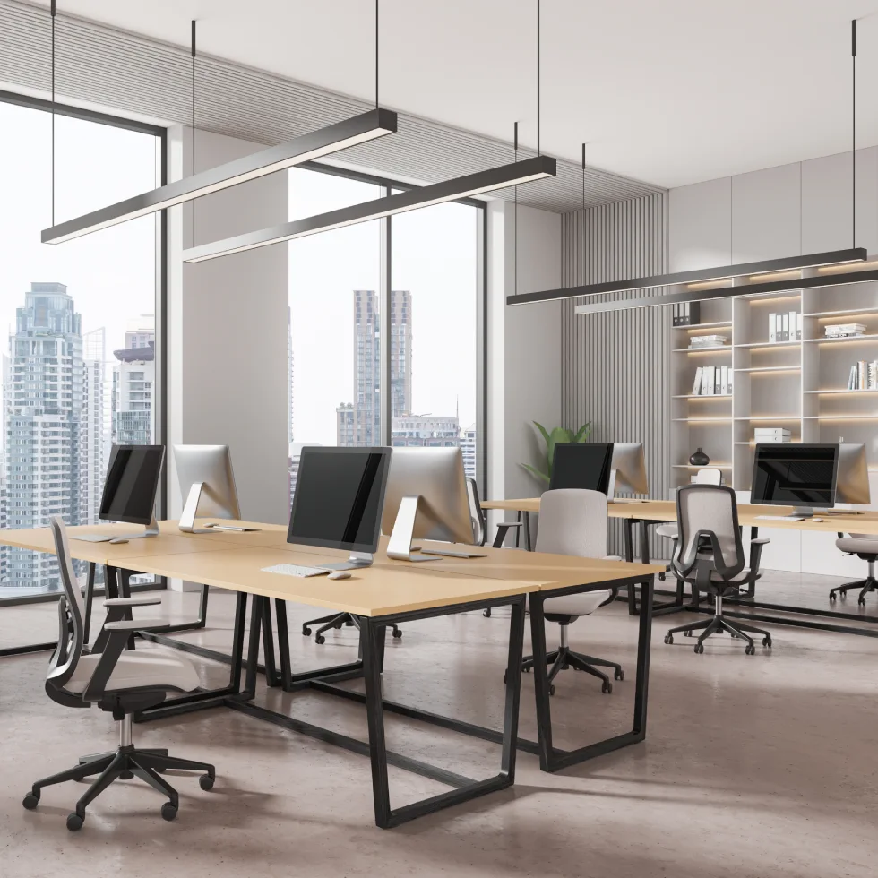 Custom sizing for communal work tables