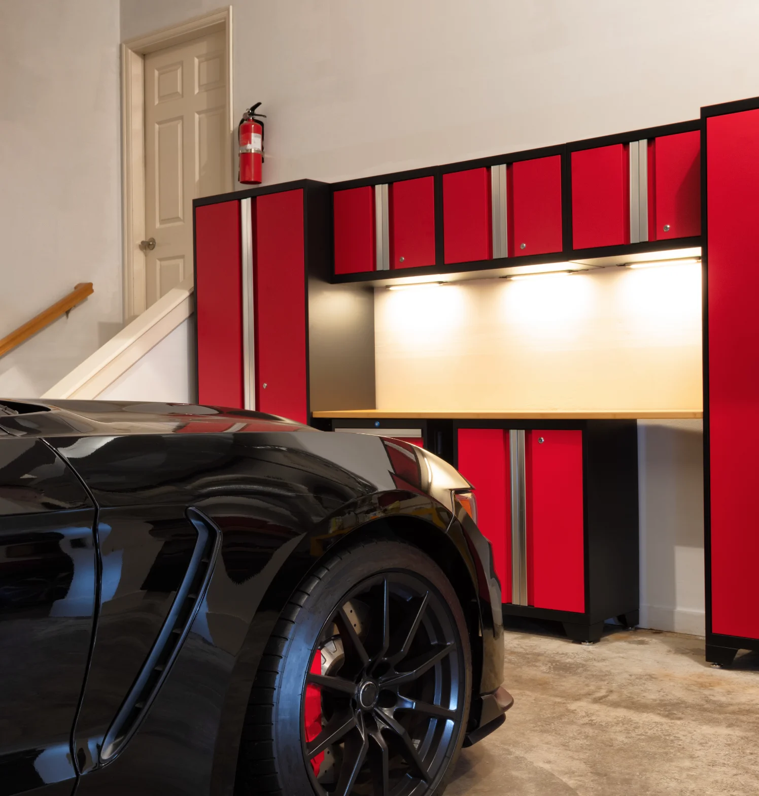 Garage Storage Surfaces for Work, Storage, and Daily Wear