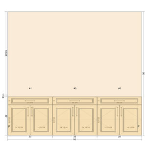 #1 Triple Base Cabinet Set