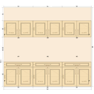 #2 Triple Base + Upper Cabinet Set